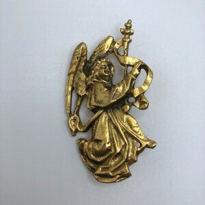 Vintage Angel Brooch Pin Gold Tone Alva Museum Replicas